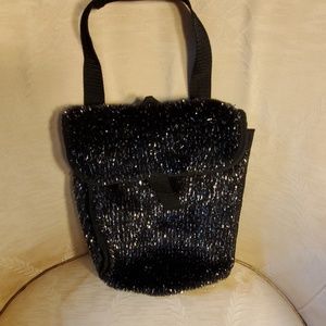 NWOT Black and Silver Thread Bag